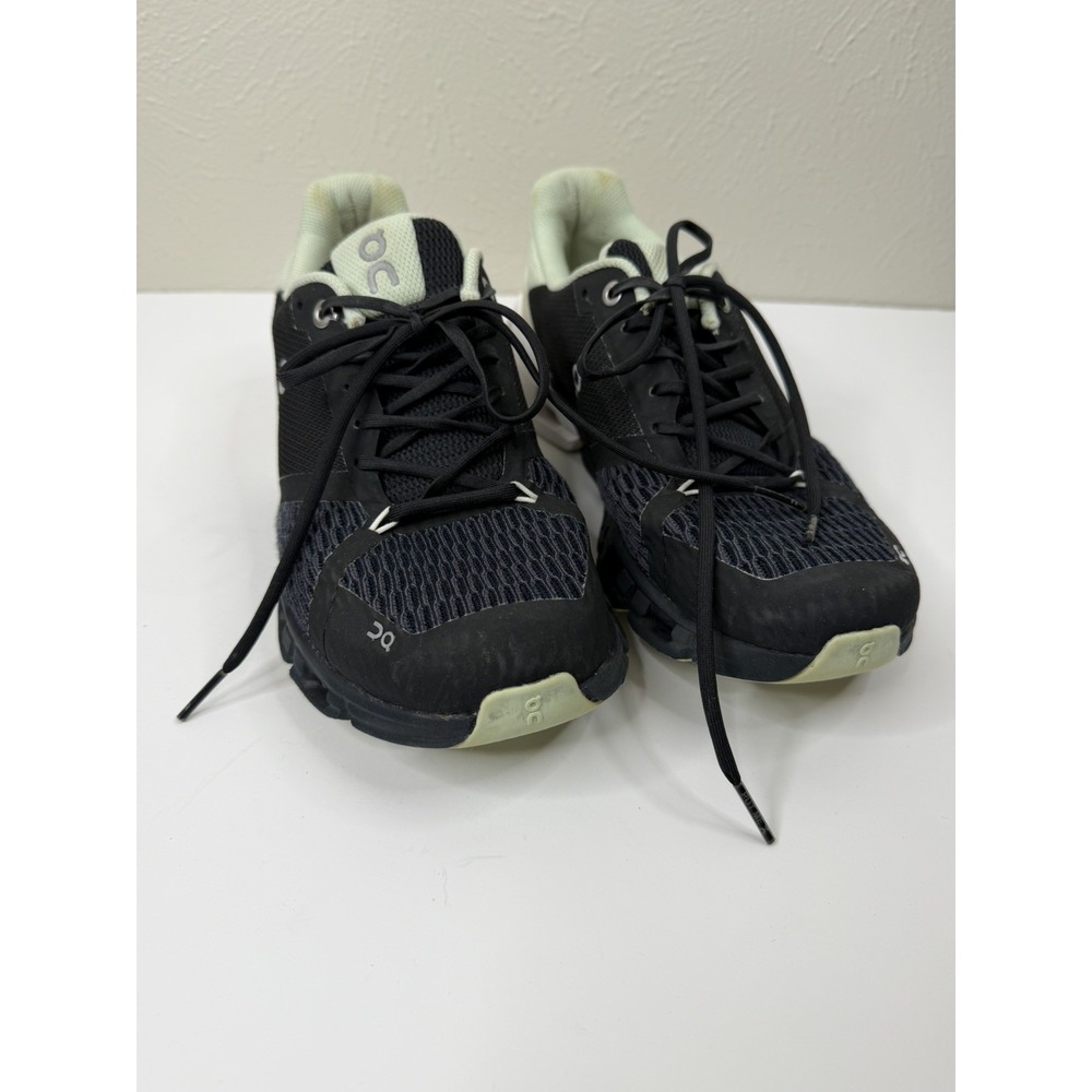 On Cloudflyer Shoes Womens Size 7 White Black Green Running CloudTec Helion